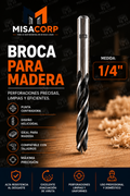 BROCA MADERA 1/4" UNID