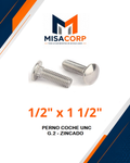 PERNO COCHE UNC G.2 - ZINCADO 1/2" x 1 1/2" (100 UND)