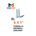 TORNILLO DRYWALL PUNTA FINA ZINCADO 6 X 1"