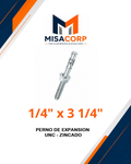 PERNO DE EXPANSION UNC - ZINCADO 1/4" x 3 1/4" (100 UND)