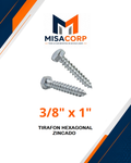 TIRAFON HEXAGONAL ZINCADO 3/8" x 1" (100 UND)