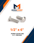 PERNO COCHE UNC G.2 - ZINCADO 1/2" x 6" (100 UND)