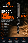 BROCA MADERA 3/16" UNID