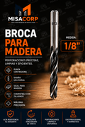 BROCA MADERA 1/8" UNID