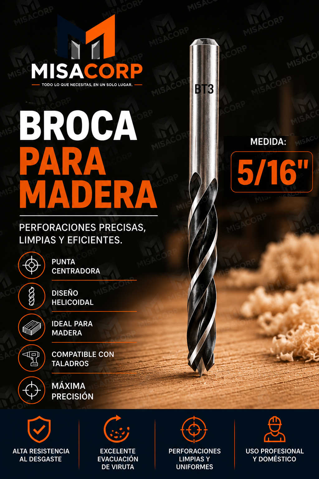 BROCA MADERA 5/16" UNID