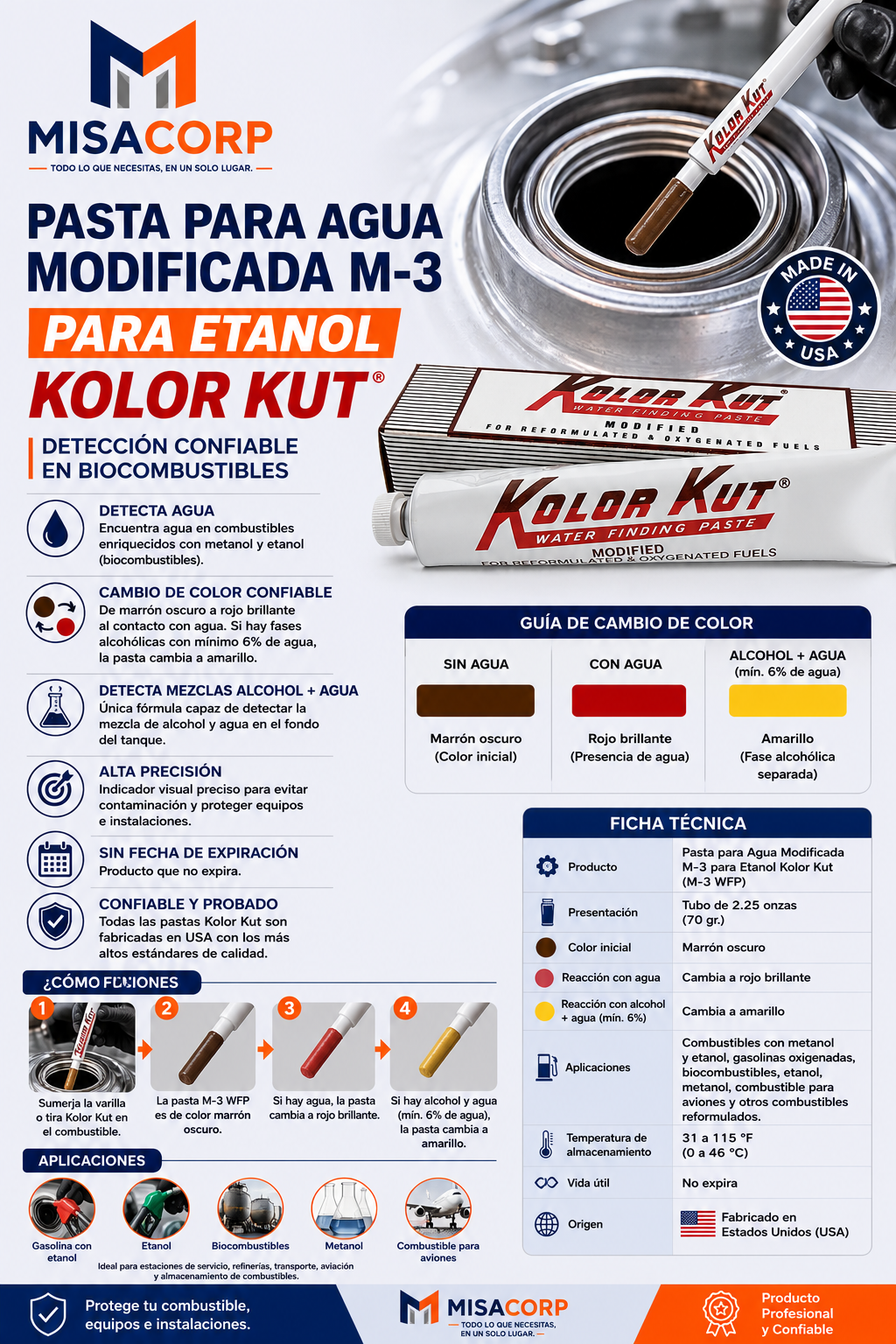 PASTA PARA AGUA MODIFICADA M-3 PARA ETANOL KOLOR KUT 2.25OZ