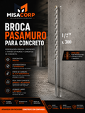 BROCA CONCRETO - PASAMURO 1/2" x 300 UNID
