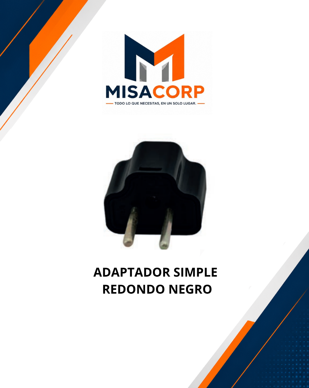 ADAPTADOR SIMPLE REDONDO NEGRO