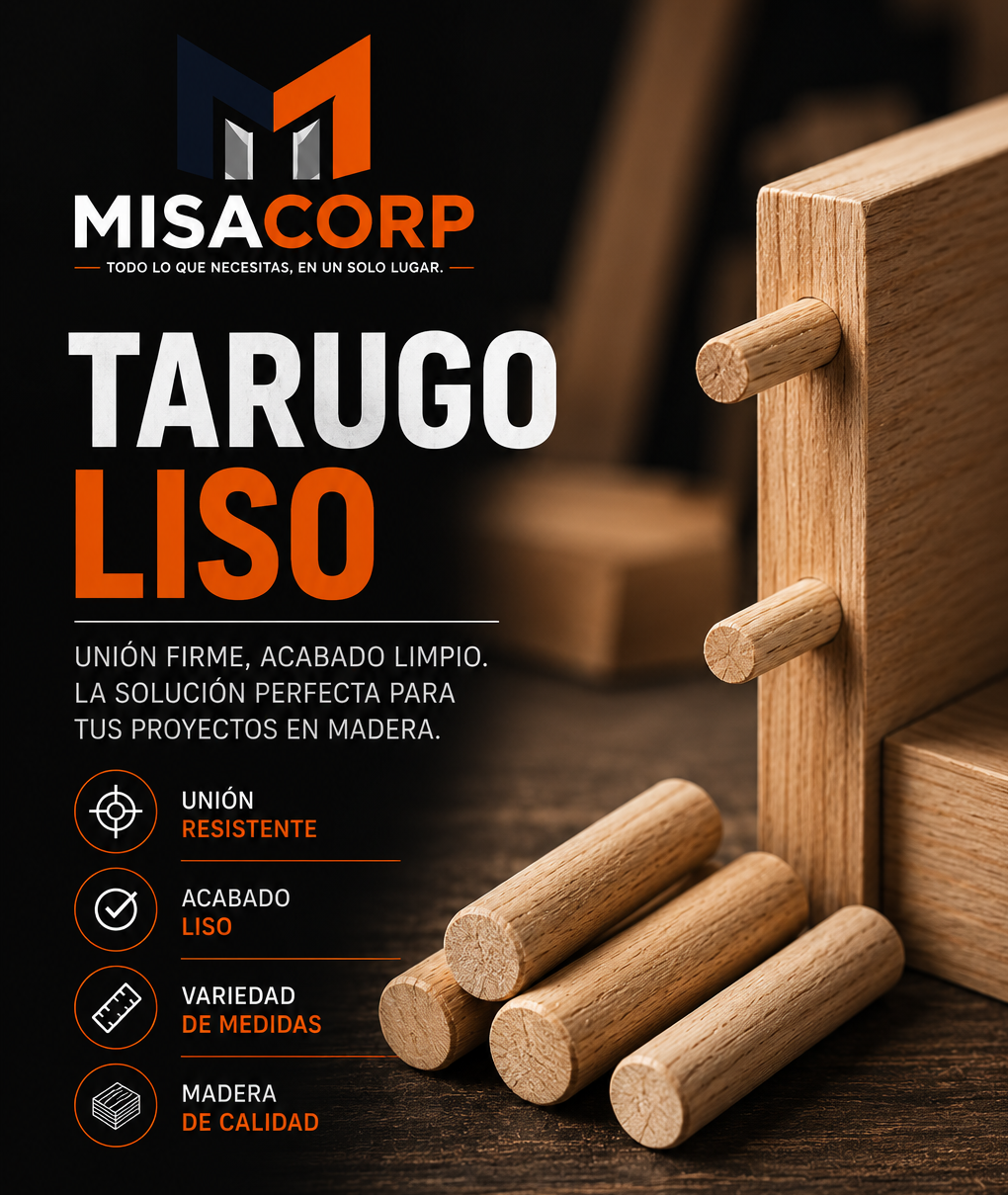 TARUGO MADERA PULIDO 5/8"
