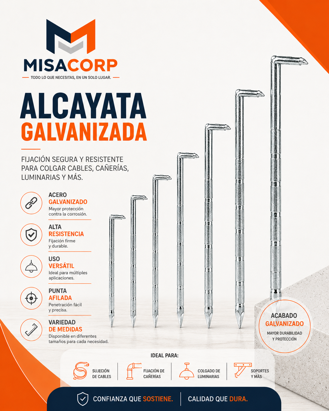 ALCAYATA ACERO GALVANIZADO 2 1/2"