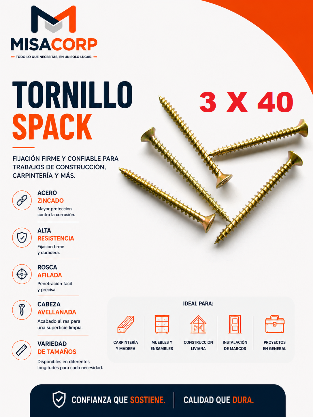 TORNILLOS SPACK 3X40