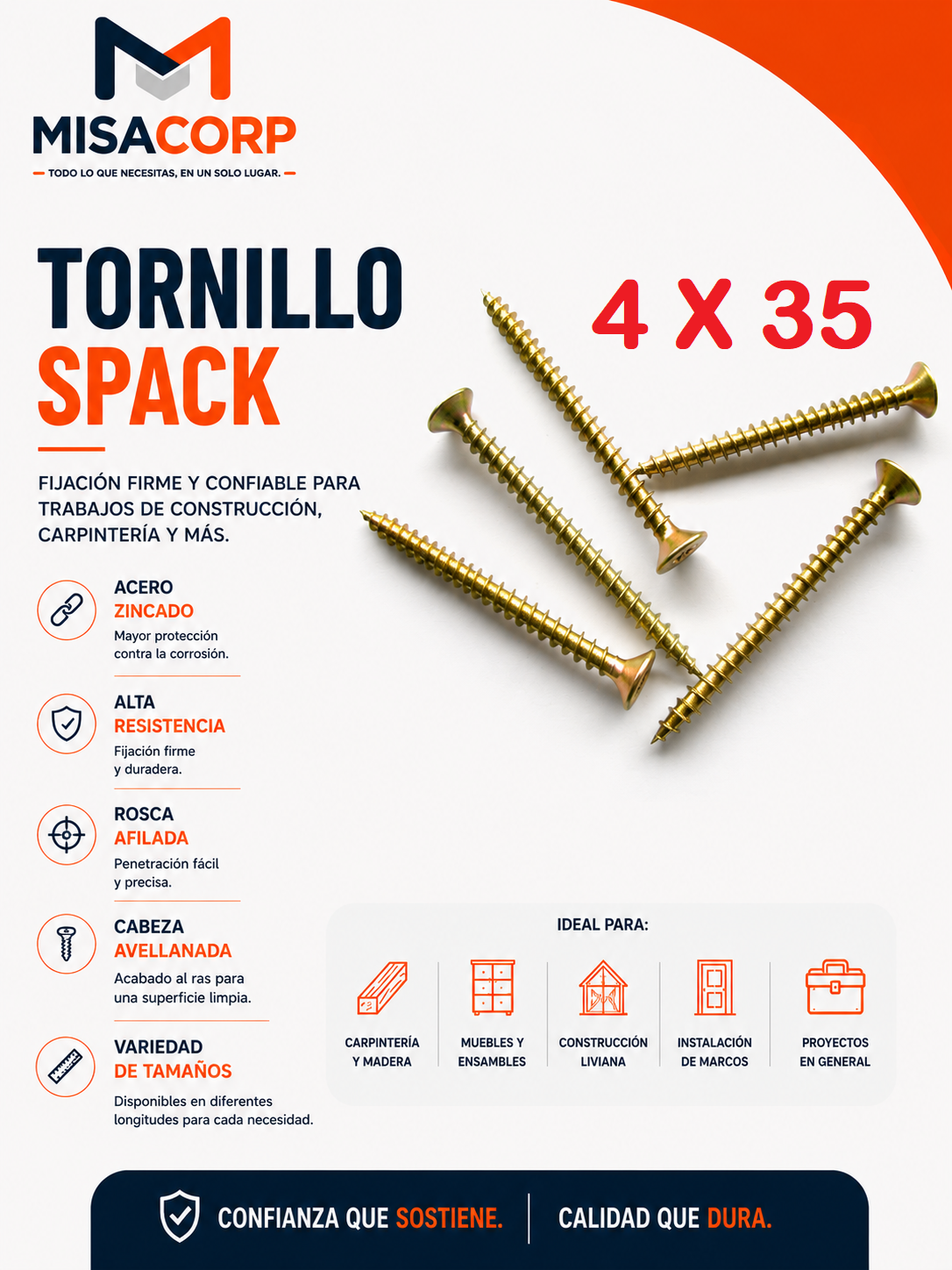TORNILLOS SPACK 4 X 35