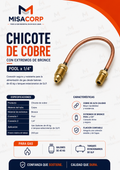 CHICOTE COBRE POOL X 1/4" X 30 CM