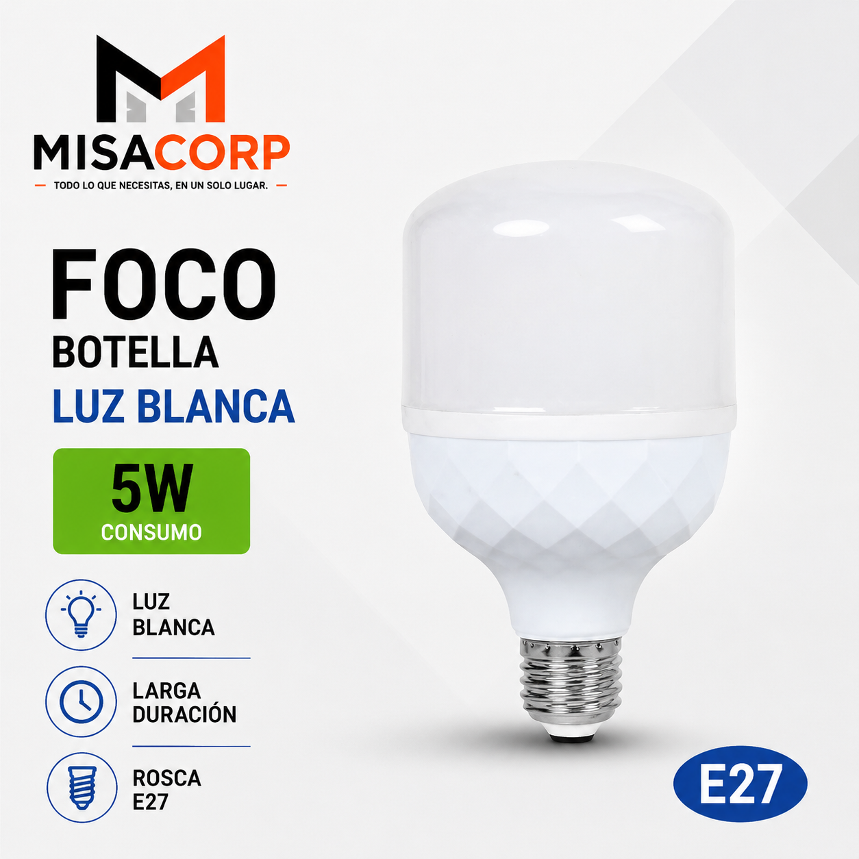 FOCO BOTELLA 5W LUZ BLANCA