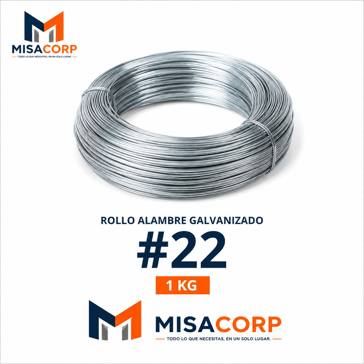 ROLLO ALAMBRE GALVANIZADO #22 - 1KG