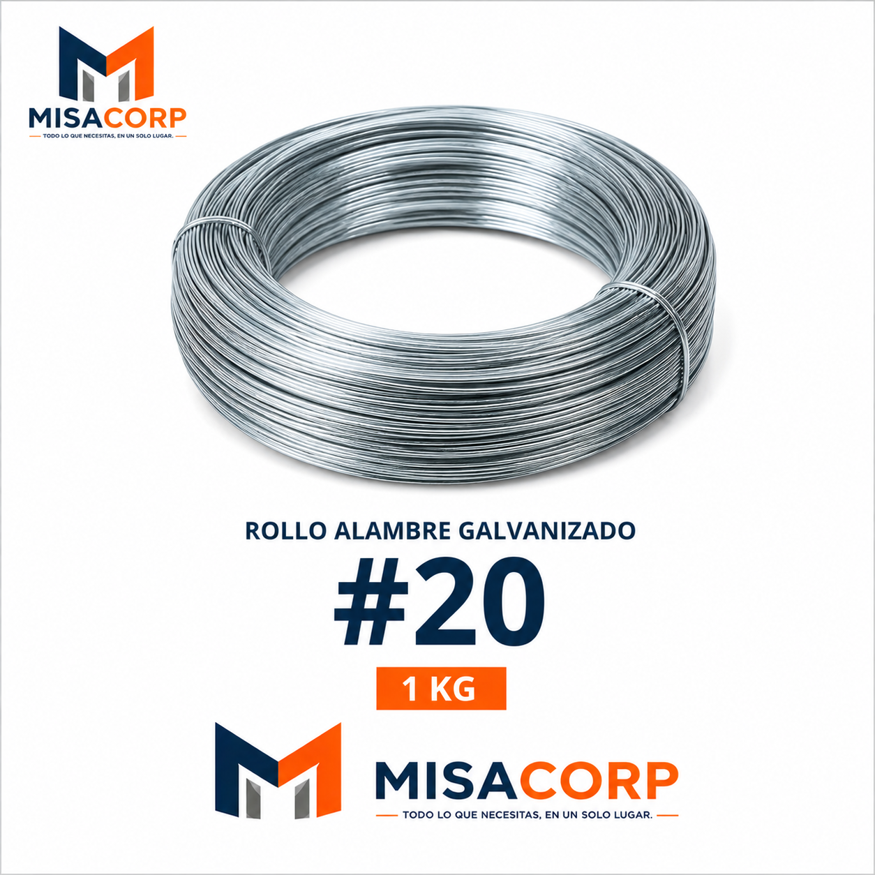 ROLLO ALAMBRE GALVANIZADO #20 - 1KG