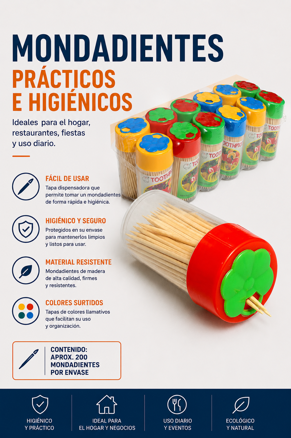 FRASCO MONDADIENTES MADERA