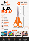 TIJERA ESCOLAR NARANJA