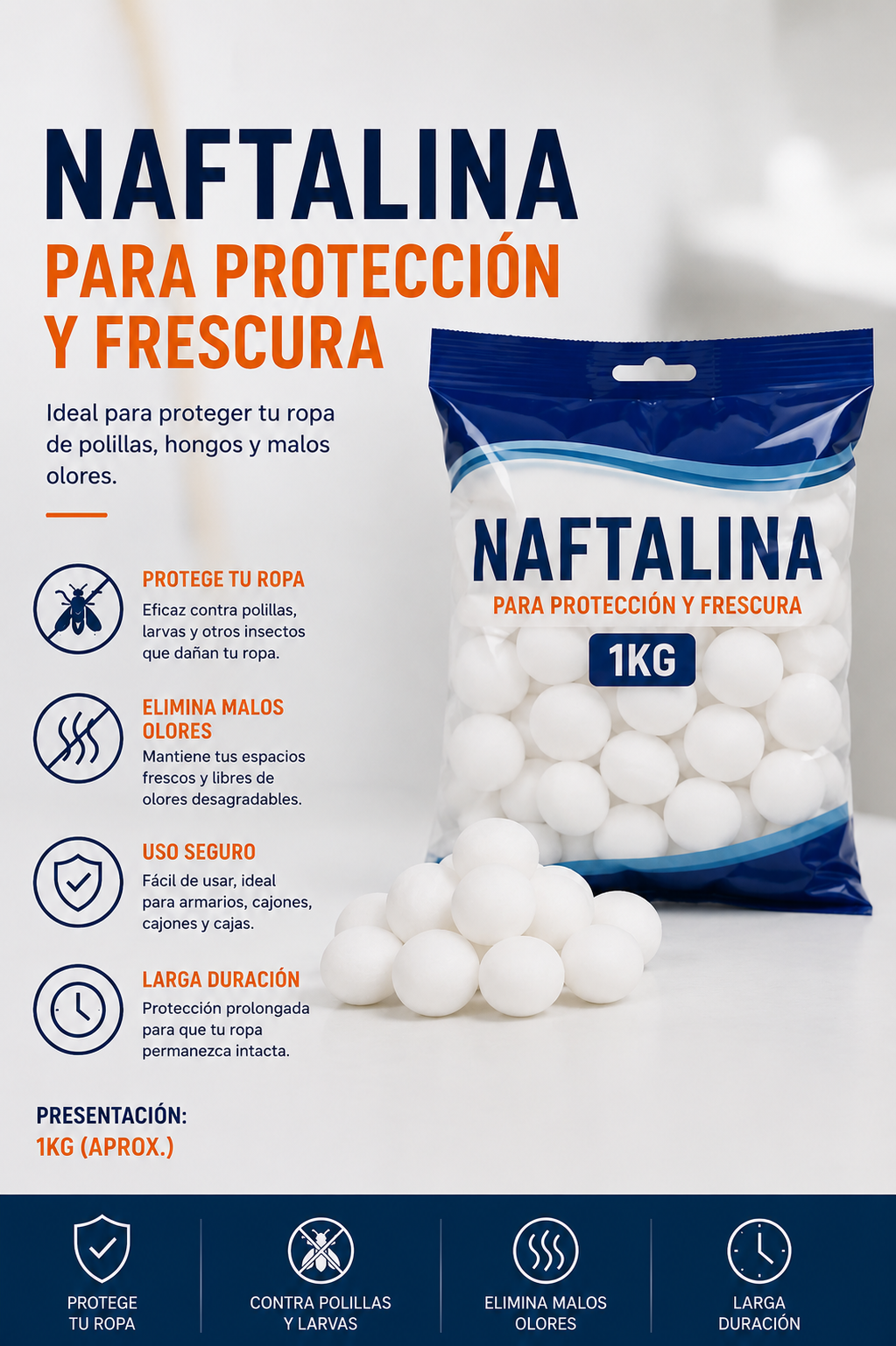 NAFTALINA BLANCA 1KG