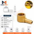 CODO CACHIMBA BRONCE ROSCA DE 3/8" X 3/8" ESPIGA
