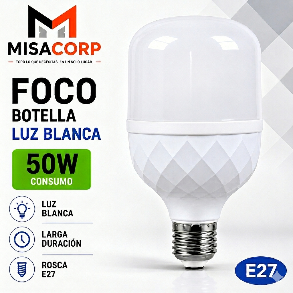 FOCO BOTELLA 50W LUZ BLANCA