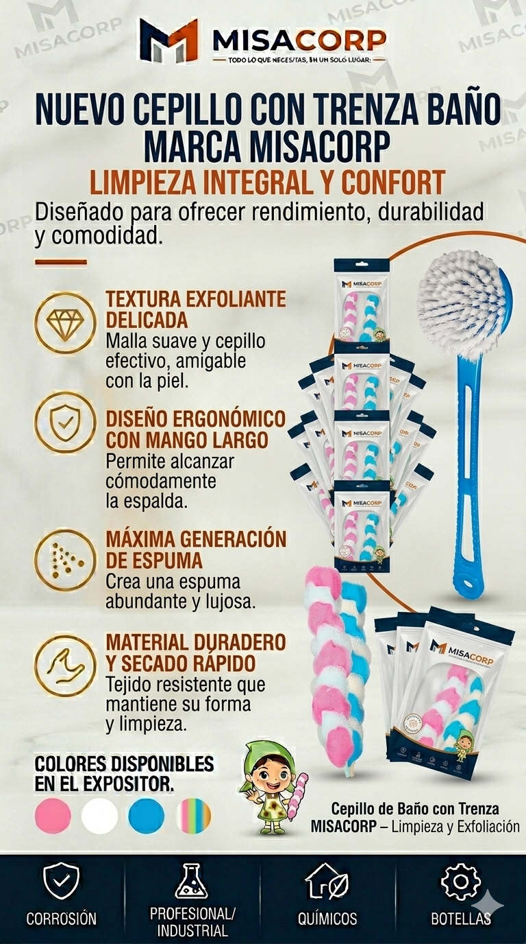 CEPILLO CON TRENZA PARA BAÑAR