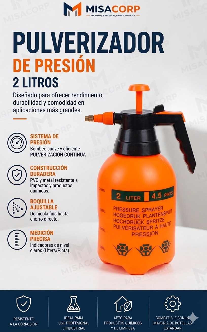 PULVERIZADOR JARDINERO PVC 2LT