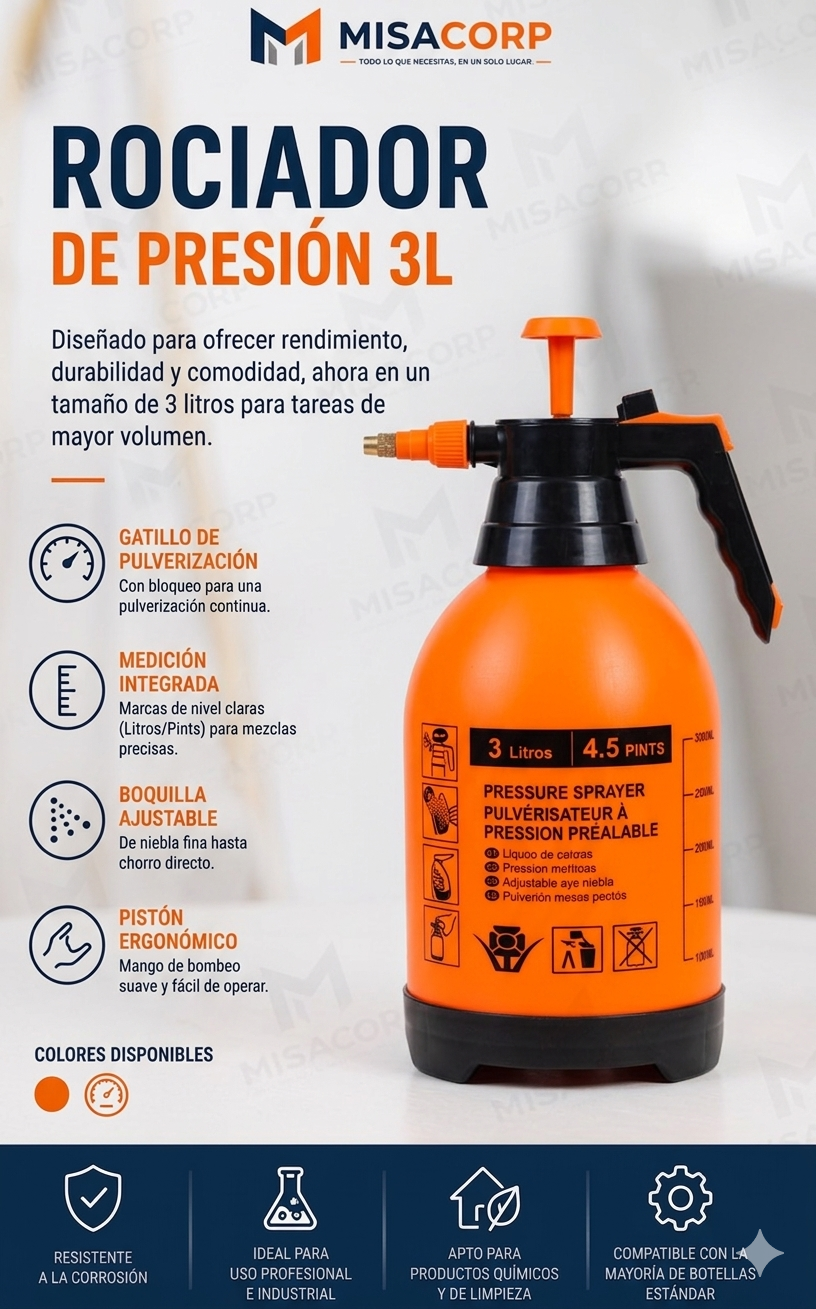 PULVERIZADOR JARDINERO PVC 3LT