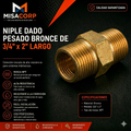NIPLE DADO PESADO BRONCE DE 3/4" x  2" LARGO