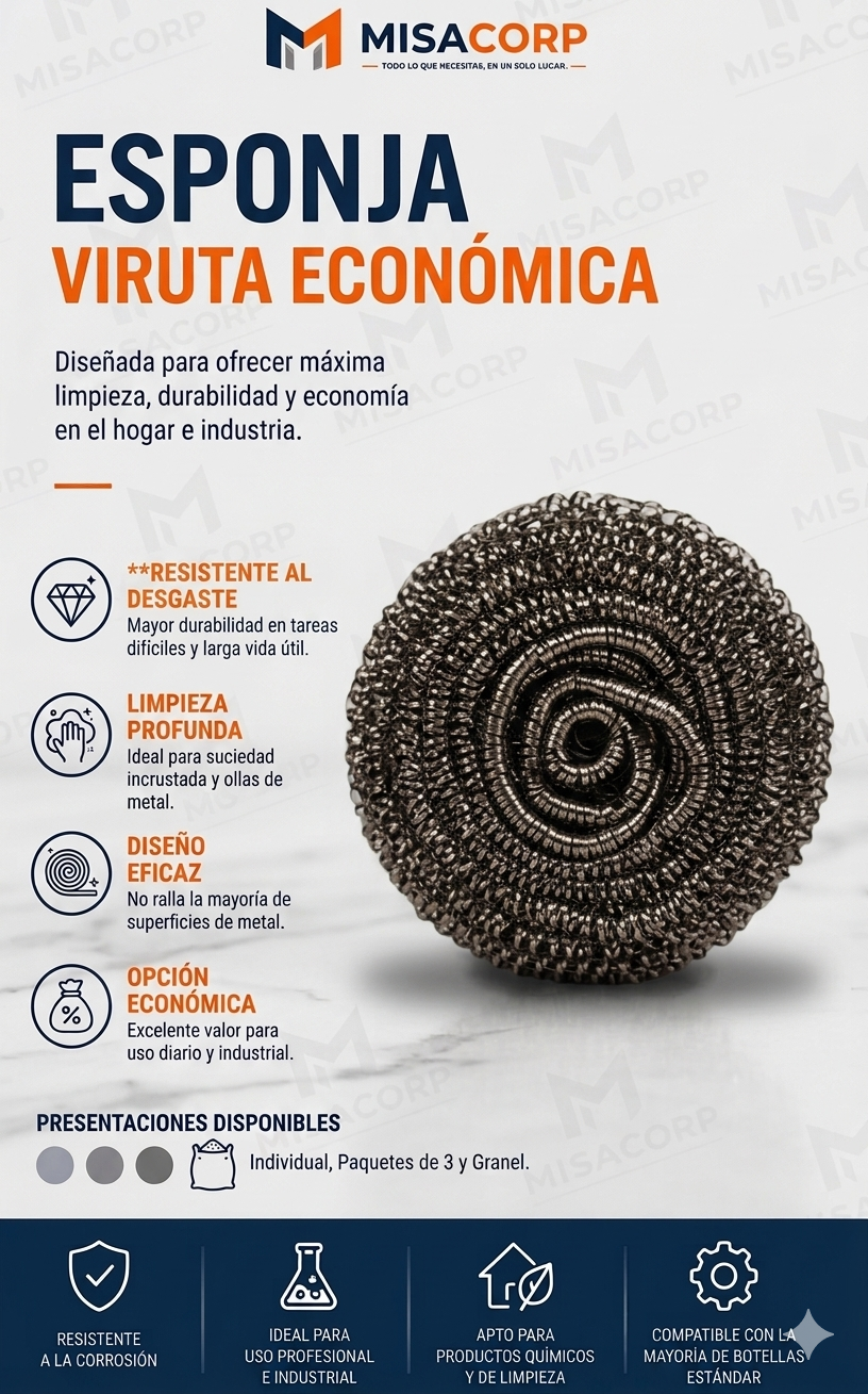 ESPONJA METAL VIRUTA ECONÓMICO