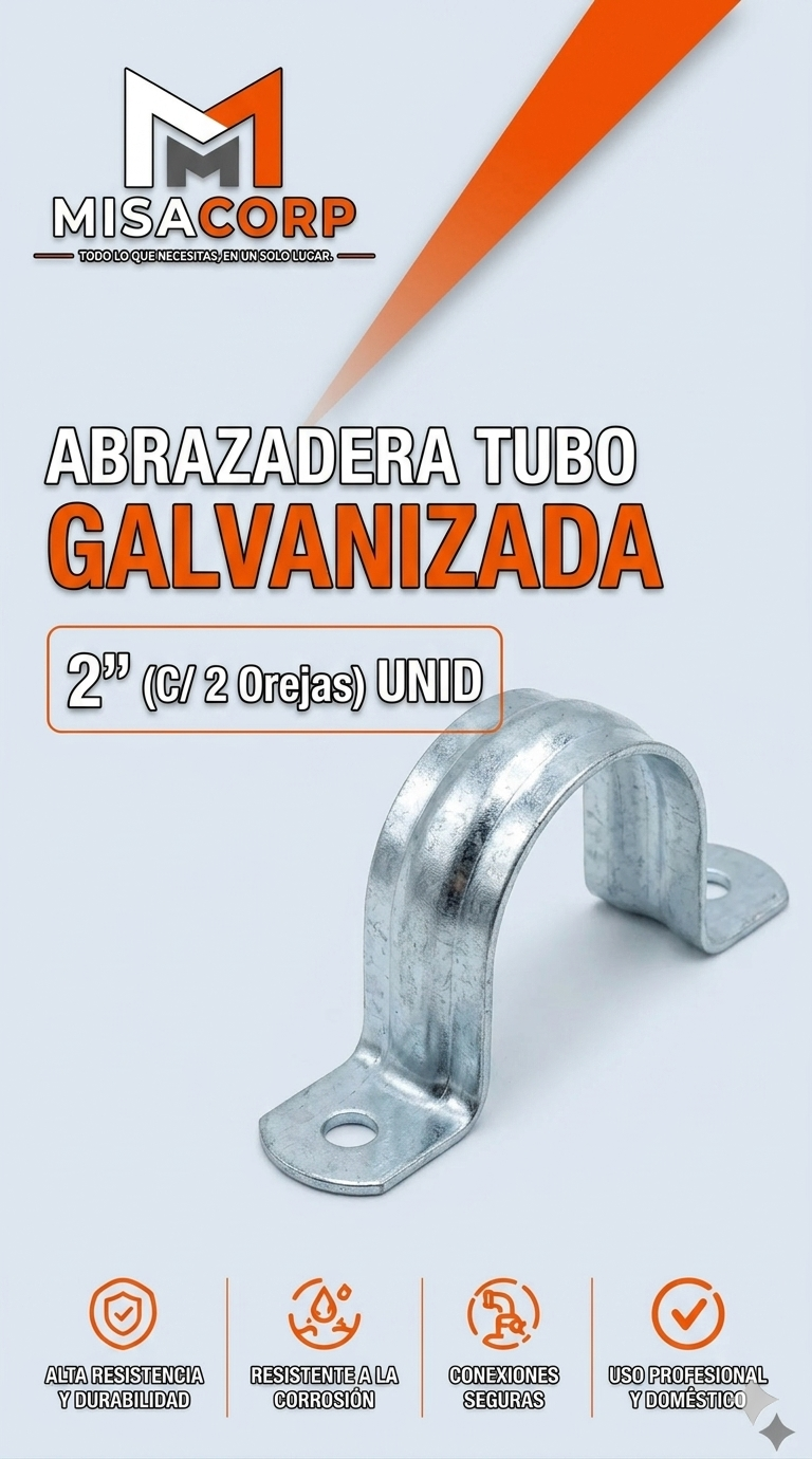 ABRAZADERA TUBO 2" C/ 2 OREJAS UNID