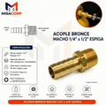 ACOPLE BRONCE MACHO 1/4" x 1/2" ESPIGA