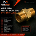 NIPLE DADO PESADO BRONCE DE 3/4" x  2 1/2" LARGO