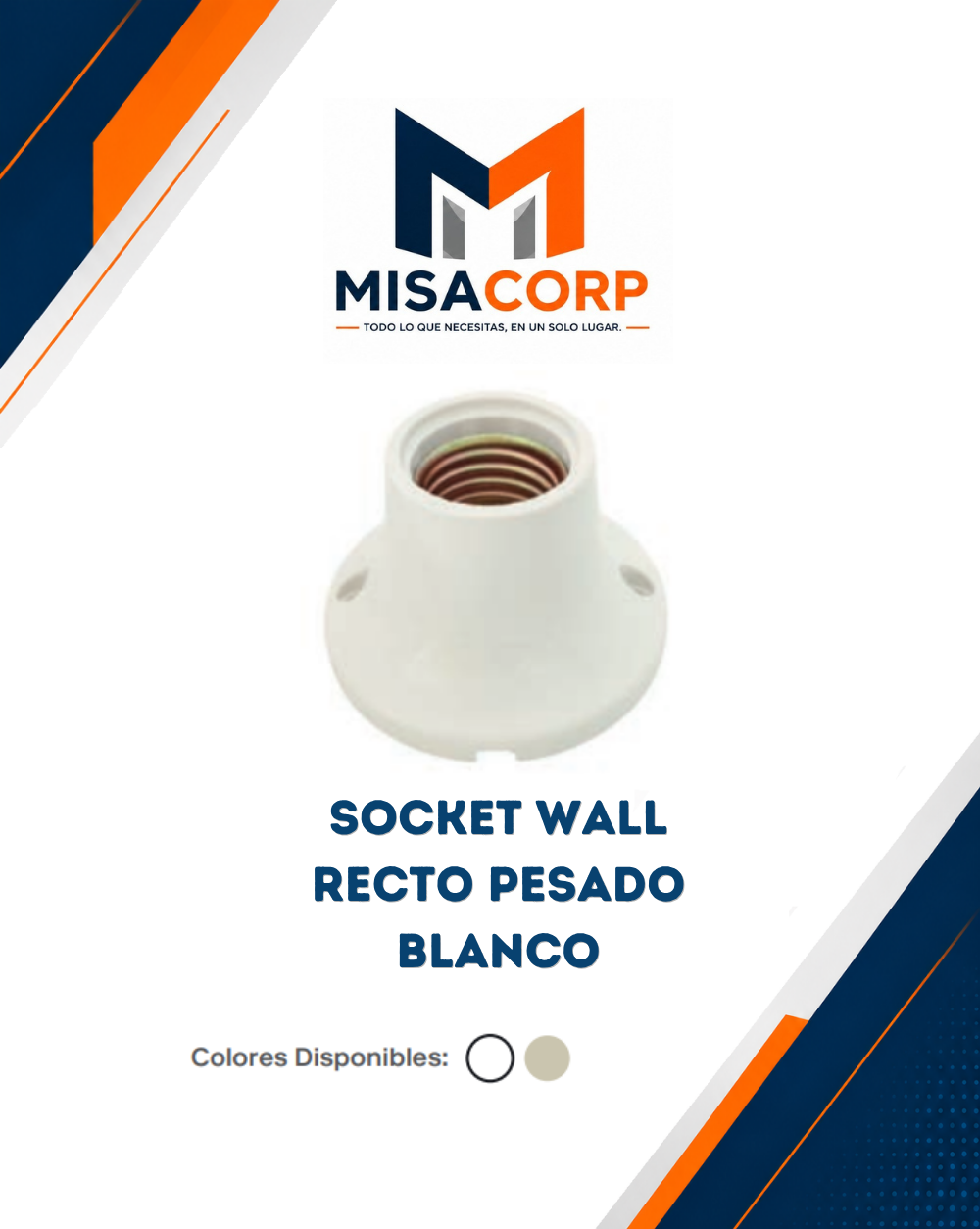 Socket Wall Recto Pesado Blanco