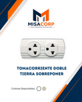 Tomacorriente Doble Tierra Sobreponer