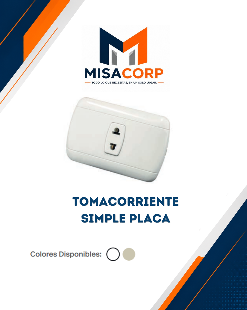 Tomacorriente Simple Placa