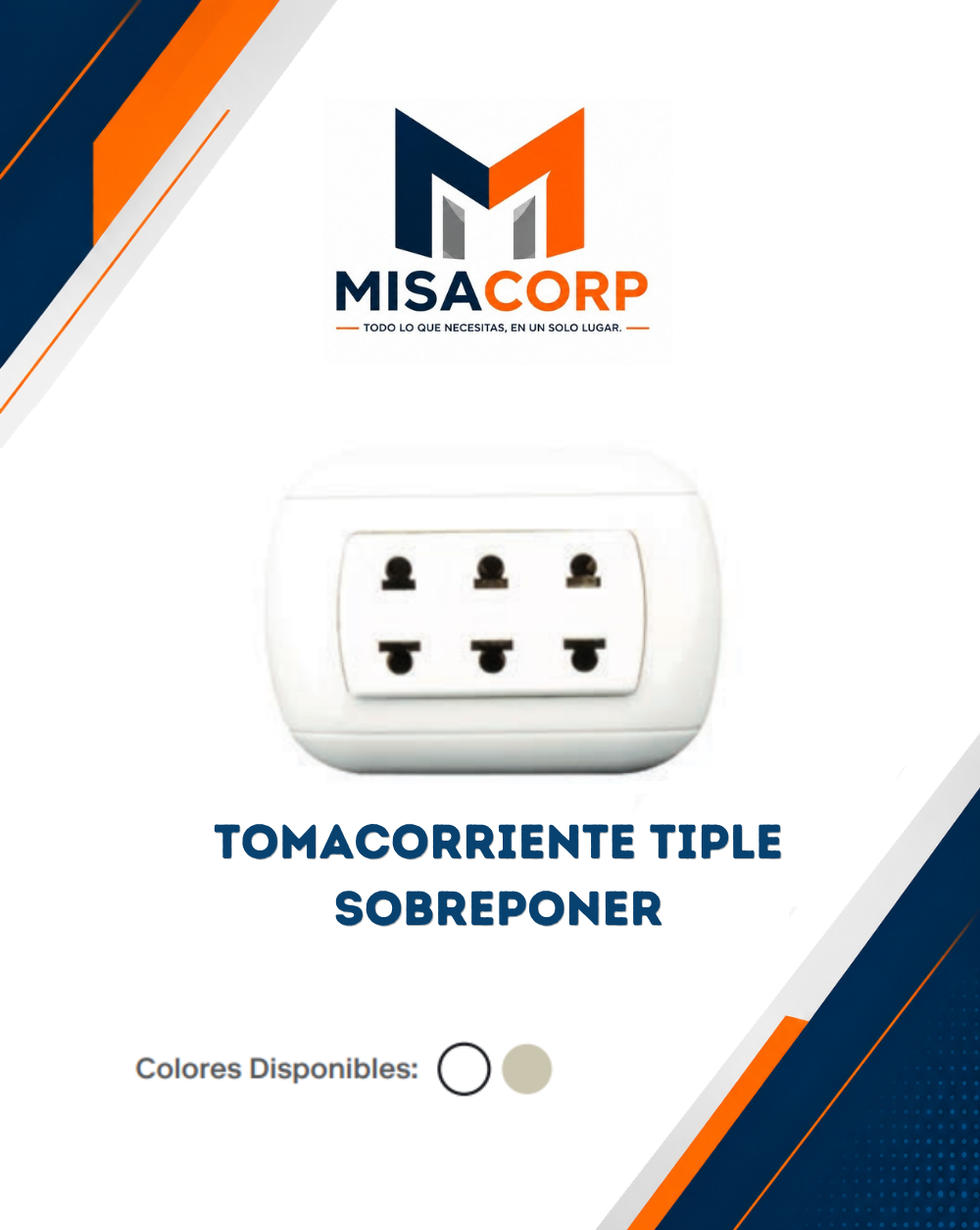 Tomacorriente Tiple Sobreponer
