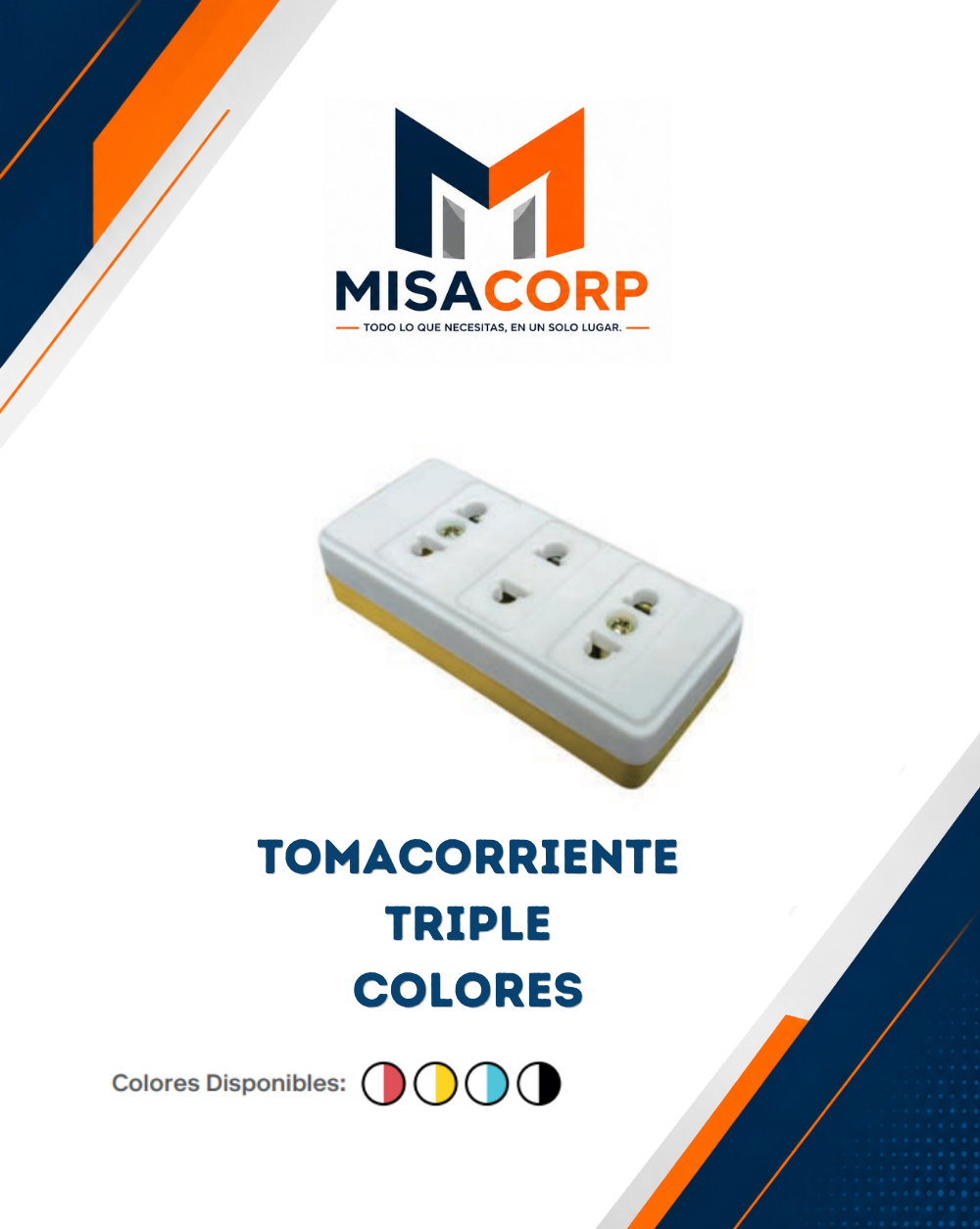 Tomacorriente Triple Colores
