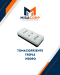Tomacorriente Triple Negro