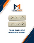 Toma Cuadruple Industrial Marfil