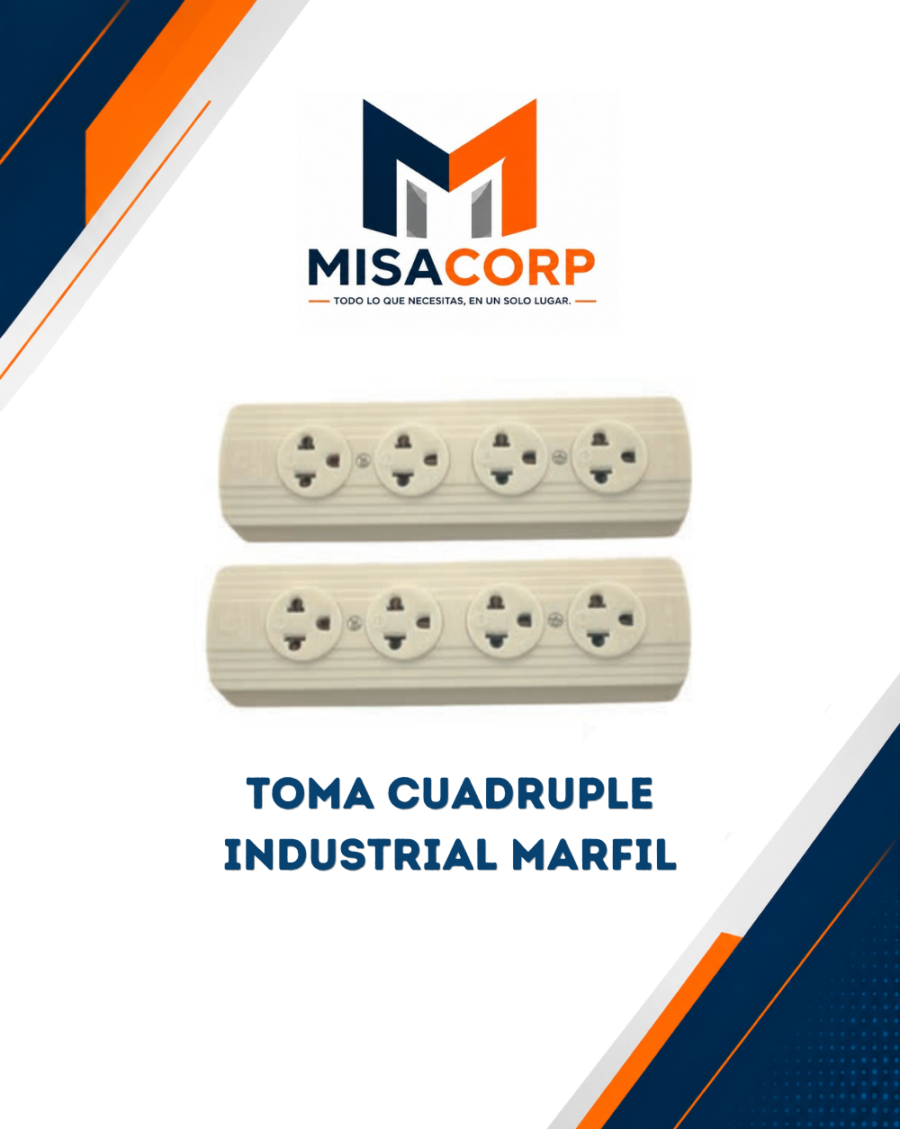 Toma Cuadruple Industrial Marfil