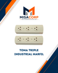 Toma Triple Industrial Marfil