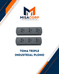 Toma Triple Industrial Plomo