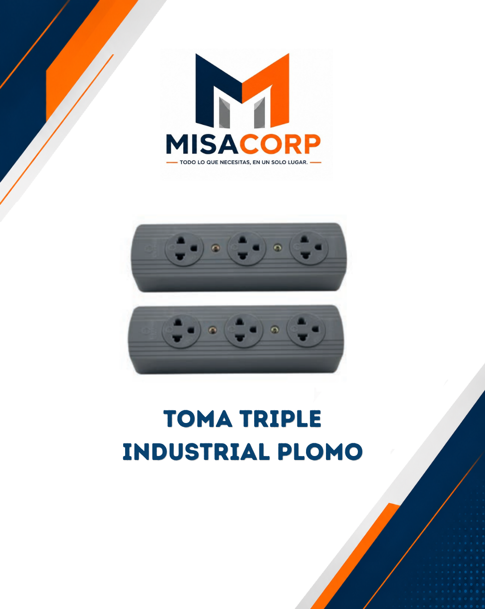 Toma Triple Industrial Plomo