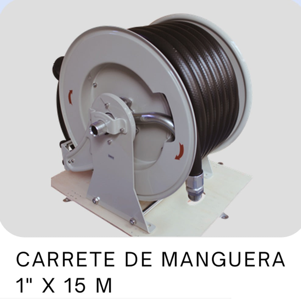 CARRETE RETRACTIL CON 15MTS DE MANGUERA 1"