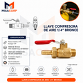 LLAVE COMPRESORA DE AIRE 1/4" BRONCE