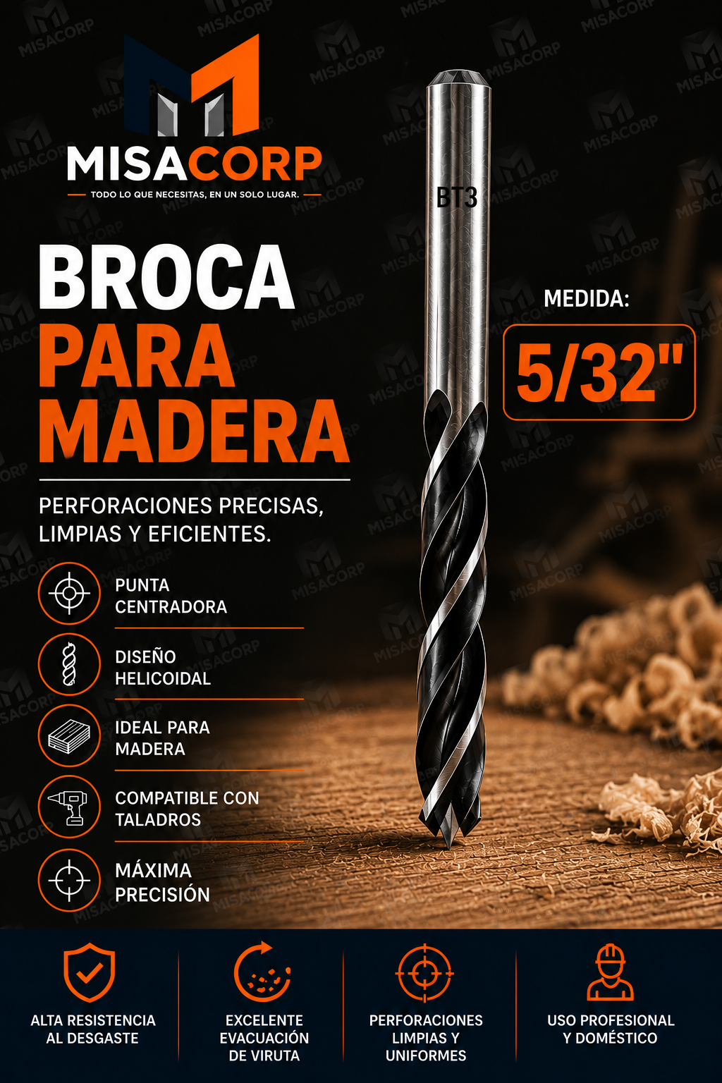 BROCA MADERA 5/32" UNID